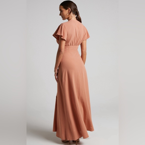 ELIJAH MIDI DRESS - EMPIRE WAIST BUTTON DOWN DRESS - Picture 3 of 4